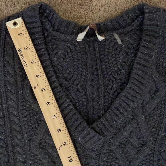 Soft Surroundings Gray Wool Blend Fisherman Cable Knit Tunic Sweater size L Cozy - Picture 8 of 8